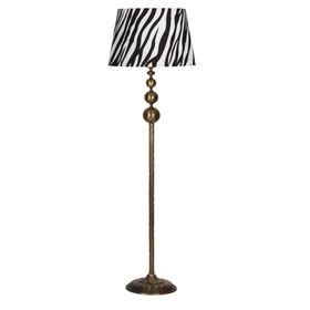 Vinner VNRVGAEKLMB043 Vega Eskitme Üçlü Küre Tek Ayaklı Metal Zebra Desenli Lambader