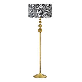 Vinner VNRVGAGKLMB023 Vega Gold Üçlü Küre Tek Ayaklı Metal Leopar Desenli Lambader