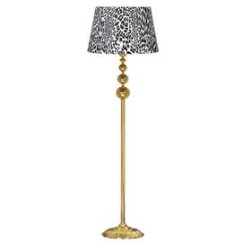 Vinner VNRVGAGKLMB023 Vega Gold Üçlü Küre Tek Ayaklı Metal Leopar Desenli Lambader