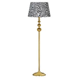 Vinner VNRVGAGKLMB023 Vega Gold Üçlü Küre Tek Ayaklı Metal Leopar Desenli Lambader
