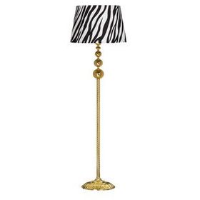 Vinner VNRVGAGKLMB032 Vega Gold Üçlü Küre Tek Ayaklı Metal Zebra Desenli Lambader