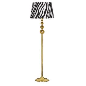 Vinner VNRVGAGKLMB032 Vega Gold Üçlü Küre Tek Ayaklı Metal Zebra Desenli Lambader