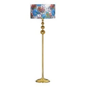 Vinner VNRVGAGKLMB063 Vega Gold Üçlü Küre Tek Ayaklı Metal Flowers Desenli Lambader