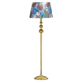 Vinner VNRVGAGKLMB063 Vega Gold Üçlü Küre Tek Ayaklı Metal Flowers Desenli Lambader