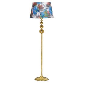 Vinner VNRVGAGKLMB063 Vega Gold Üçlü Küre Tek Ayaklı Metal Flowers Desenli Lambader