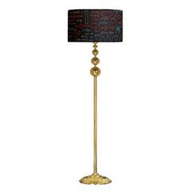 Vinner VNRVGAGKLMB072 Vega Gold Üçlü Küre Tek Ayaklı Metal Kimya Desenli Lambader