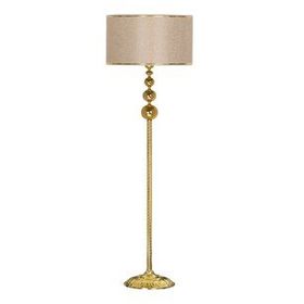 Vinner VNRVGAGKLMB077 Vega Gold Üçlü Küre Tek Ayaklı Metal Gold Şertili Hasır Kahve Lambader