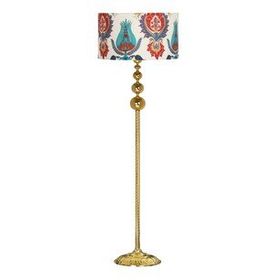 Vinner VNRVGAGKLMB096 Vega Gold Üçlü Küre Tek Ayaklı Metal Lale Desenli Lambader