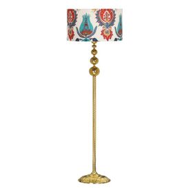 Vinner VNRVGAGKLMB096 Vega Gold Üçlü Küre Tek Ayaklı Metal Lale Desenli Lambader