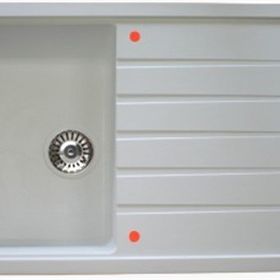 Vinox 50x86 VX004 Beyaz Tek Göz Granit Eviye