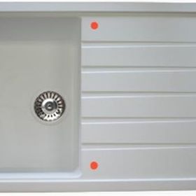 Vinox 50x86 VX004 Beyaz Tek Göz Granit Eviye