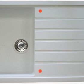 Vinox 50x86 VX004 Beyaz Tek Göz Granit Eviye