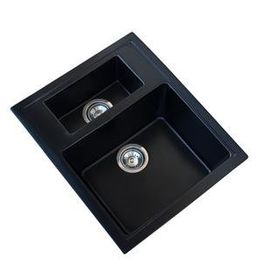 Vinox 59,5x49 VX003 Siyah Çift Göz Granit Eviye