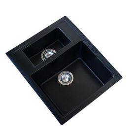 Vinox 59,5x49 VX003 Siyah Çift Göz Granit Eviye
