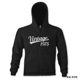 Vintage 1975 Siyah Erkek Sweatshirt
