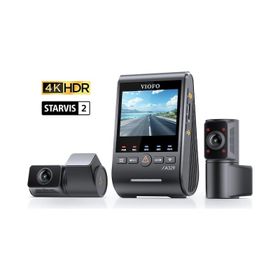 Viofo A329S 4K+2K+2K Wi-Fi 6 HDR Sony Starvis 2 Sensör GPS'li 3 Kameralı Ön Arka İç SSD Destekli Araç Kamerası