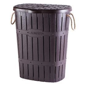 Violetta Mürdüm Bambu Halatlı Kirli Çamaşır Sepeti