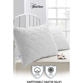 Vionel Home 2 Adet 50x70 Beyaz Pamuk Kapitone Yastık Koruyucu Kılıf