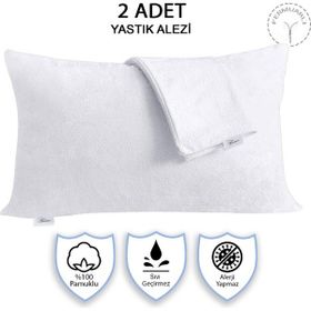 Vionel Home 50x70 cm Beyaz Pamuklu Sıvı Geçirmez 2'li Yastık Alezi