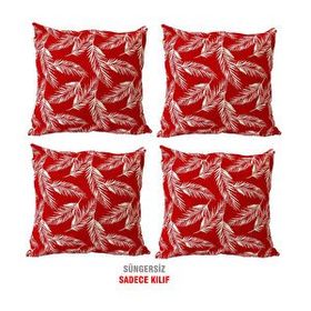 Vip Home 4 Adet Kirmizi Tüy Concept Kirlent Yastik Kilifi