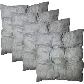 Vip Home Concept 4 Adet 35x35x7 cm Gri Kare Dekoratif Pofidik Puf Sandalye Minderi