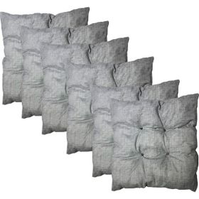 Vip Home Concept 6 Adet 35x35x7 cm Gri Kare Dekoratif Pofidik Puf Sandalye Minderi