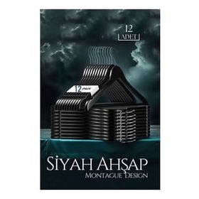 Vip Home Concept Siyah Ahşap Görünümlü 12'li Elbise Askısı