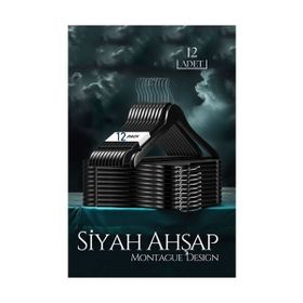 Vip Home Concept Siyah Ahşap Görünümlü 12'li Elbise Askısı