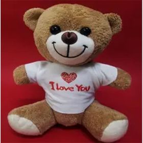 Vipfoni Kahverengi I Love You Baskılı Tişörtlü Ayıcık