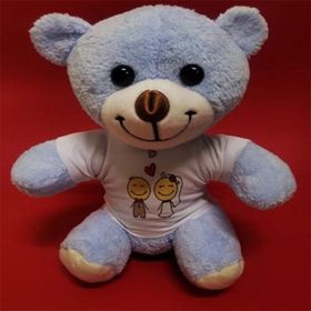 Vipfoni Mavi Mutlu Çift Tişörtlü Peluş Ayıcık