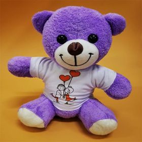 Vipfoni Mor Mutlu Çift Tişörtlü Peluş Ayıcık