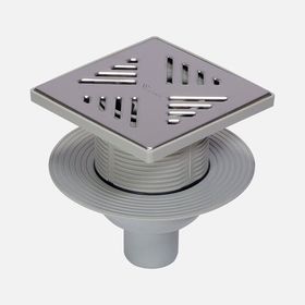 Visam 15x15 Yükseklik Ayarlı Paslanmaz Çelik Süzgeçli Alttan 50 Çıkışlı Yer Sifonu