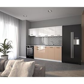 Visas Concept 240 cm Güneş Hazır High-Gloss Tezgah Dahil Mutfak Dolabı
