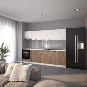 Visas Concept 280 CM Yıldız Hazır Tezgah Dahil Beyaz Atlantik Çam Mutfak Dolabı