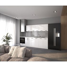 Visas Concept 280 CM Zambak Hazır High-Gloss Tezgah Dahil Mutfak Dolabı