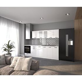 Visas Concept 280 CM Zambak Hazır High-Gloss Tezgah Dahil Mutfak Dolabı