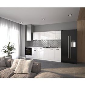 Visas Concept 280 CM Zambak Hazır High-Gloss Tezgah Dahil Mutfak Dolabı