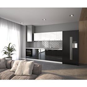 Visas Concept 280 cm Zümrüt Hazır High-Gloss Tezgah Dahil Mutfak Dolabı