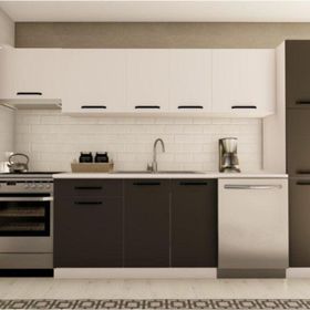 Visas Concept 300 CM Asiye Tezgah Dahil Hazır Beyaz Antrasit Mutfak Dolabı