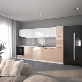 Visas Concept 320 cm Aycan Hazır High-Gloss Tezgah Dahil Mutfak Dolabı