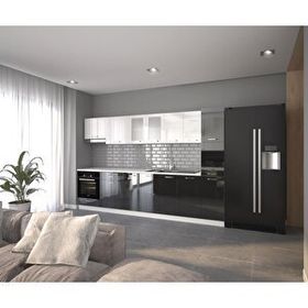 Visas Concept 320 cm Güler Hazır High-Gloss Tezgah Dahil Mutfak Dolabı