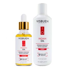 Visbuen 500 ml Tüm Saç Tipleri İçin Hızlı Saç Uzatan Besleyici Güçlendirici Hint Yağı Şampuan + Hint Yağı Serum Bakım Seti