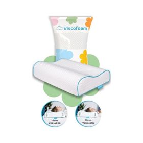 Viscofoam 60X40x14 12 cm Yüksek Çift Boyun Destekli Visco Ortopedik Yastık