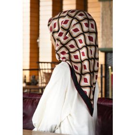 Vissona 17637 Bordo Kadın Twill İpek Eşarp