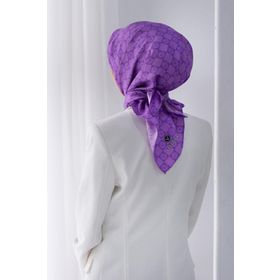 Vissona 51495-0022 Lila Dama Desen Tivil İpek Eşarp