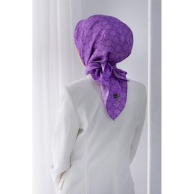 Vissona 51495-0022 Lila Dama Desen Tivil İpek Eşarp