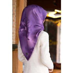 Vissona 6269 Lila Kadın Twill İpek Eşarp