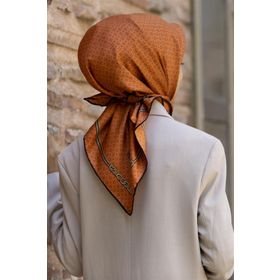 Vissona DGN50281 Bordo Siyah Kadın Twill İpek Eşarp