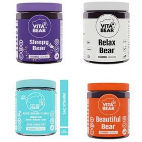 Vita Bear Sleepy Bear 60 + Strong Hair 60 + Beautiful Bear 60 + Relax Bear 60 Çiğnenebilir Tablet