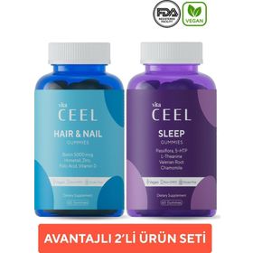Vita Ceel Gummies Sleep 60 + Hair Nail 60 Çiğnenebilir Tablet